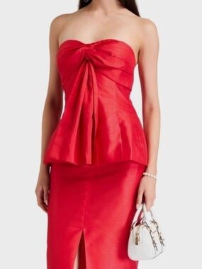 NWOT Nicholas Coraline Strapless Fan Pleat Top - Flawed